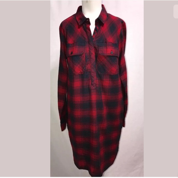 plaid tunic shirt dress